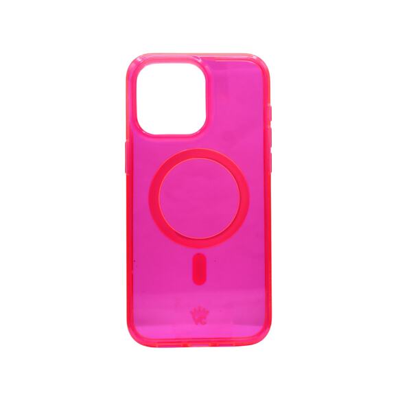 Clear iPhone 15 Pro Max Case - Neon Pink - Picture 1 of 1